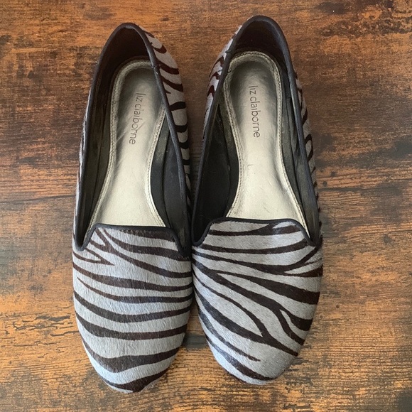 Liz Claiborne, size 8.5, zebra print loafers - Picture 3 of 6
